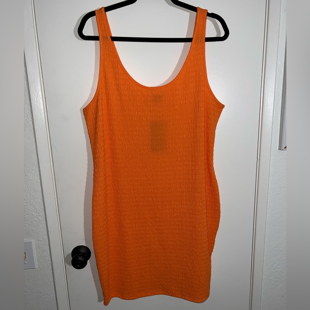 SHEINXSY Orange Textured Mini Dress